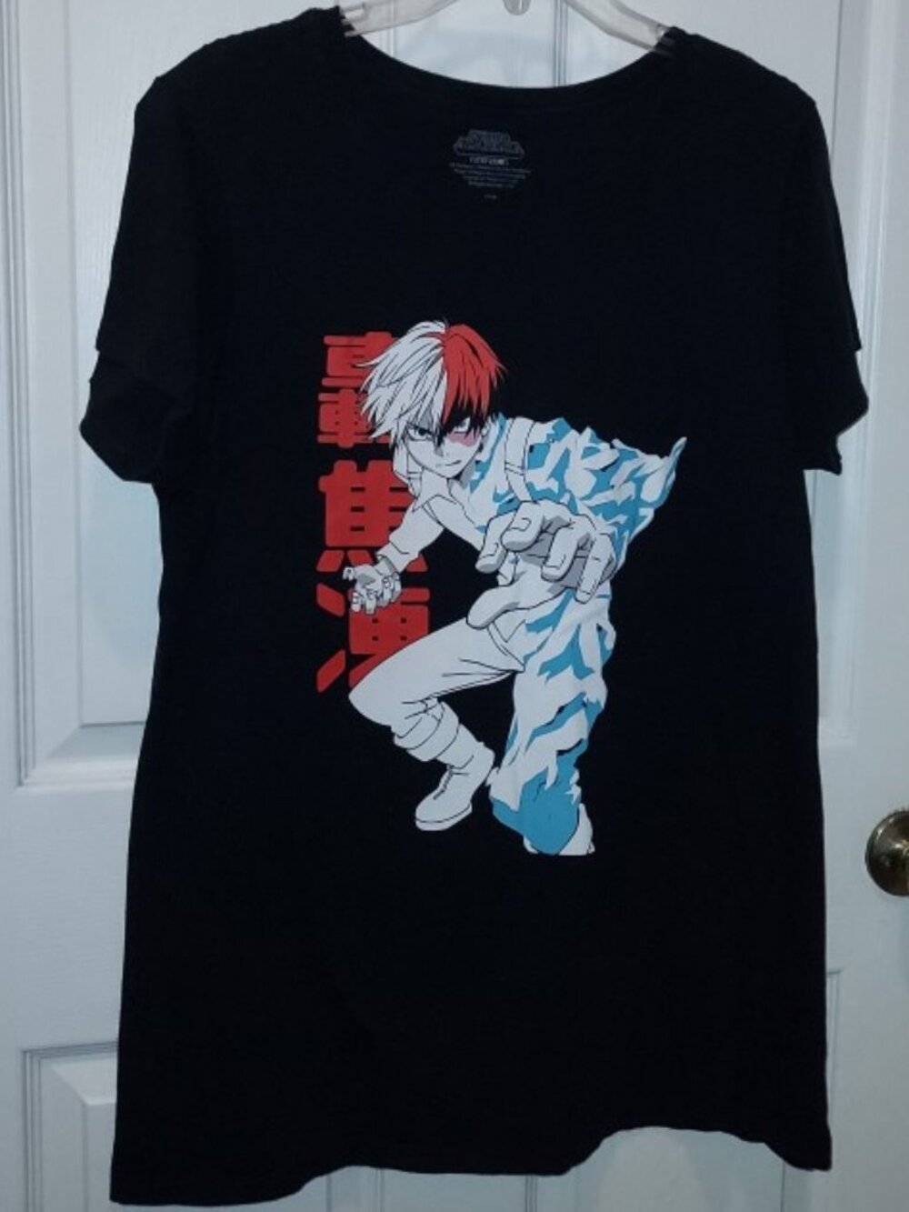 My Hero Academia Shoto Todoroki Ice & Kanji 🔥 ❄️SHIRT ❤️ Juniors XXXL 3X